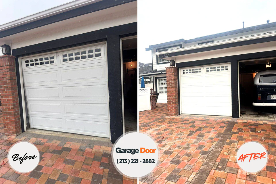 Before and after: garage door repair Munfordville, KY